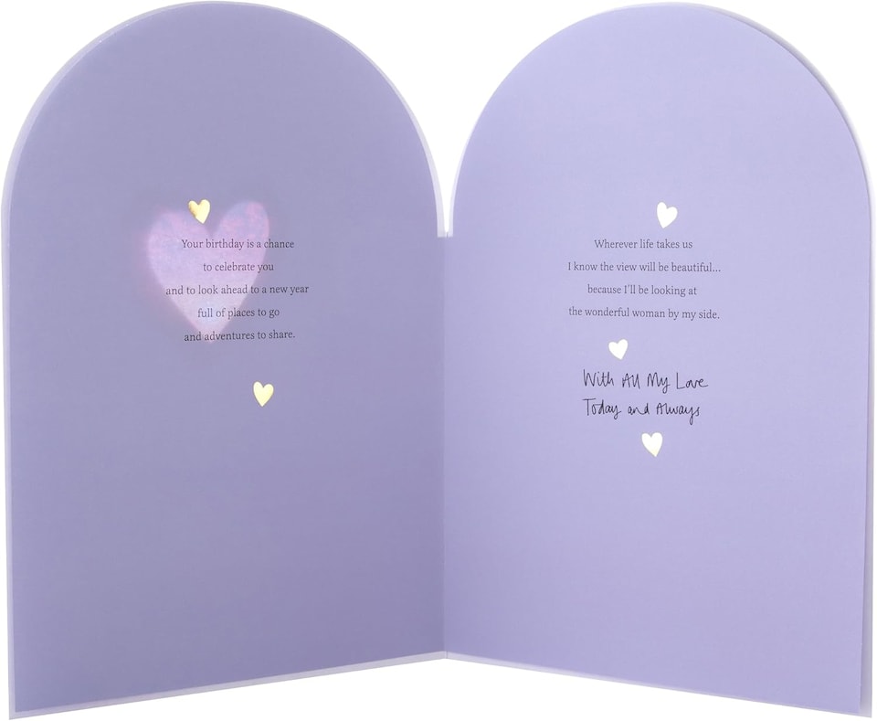image 1 of Heart Design Heartfelt Verse Wife Birthday Card