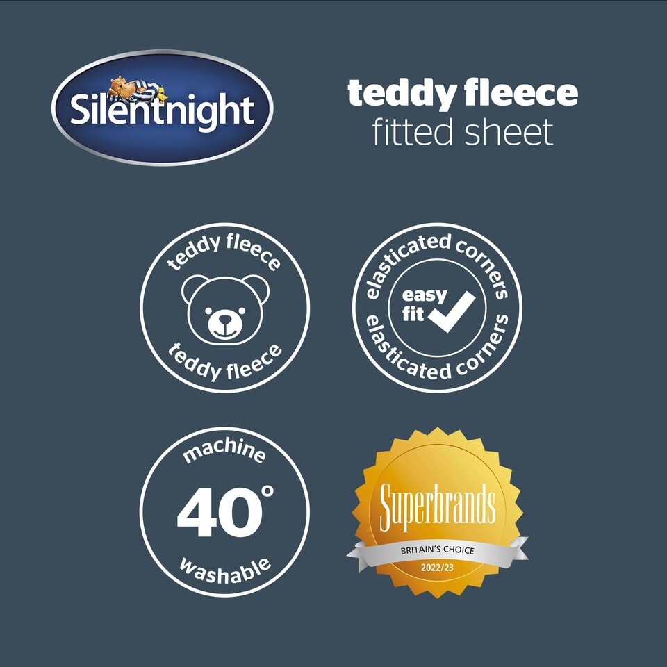 image 1 of Silentnight Teddy Fleece Fitted Sheet, Natural Beige, Double