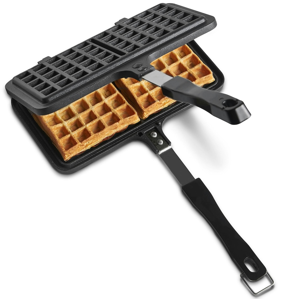 image 1 of VonShef Stove Top Waffle Iron, Dual Head Die-Cast Aluminium