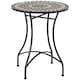 image 1 of Outsunny Mosaic Side Table Bistro Coffee Table for Garden Patio Balcony Grey