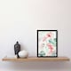 image 2 of Red Pastel Geranium Flowers Modern Home Decor Black Framed Wall Art Print A4