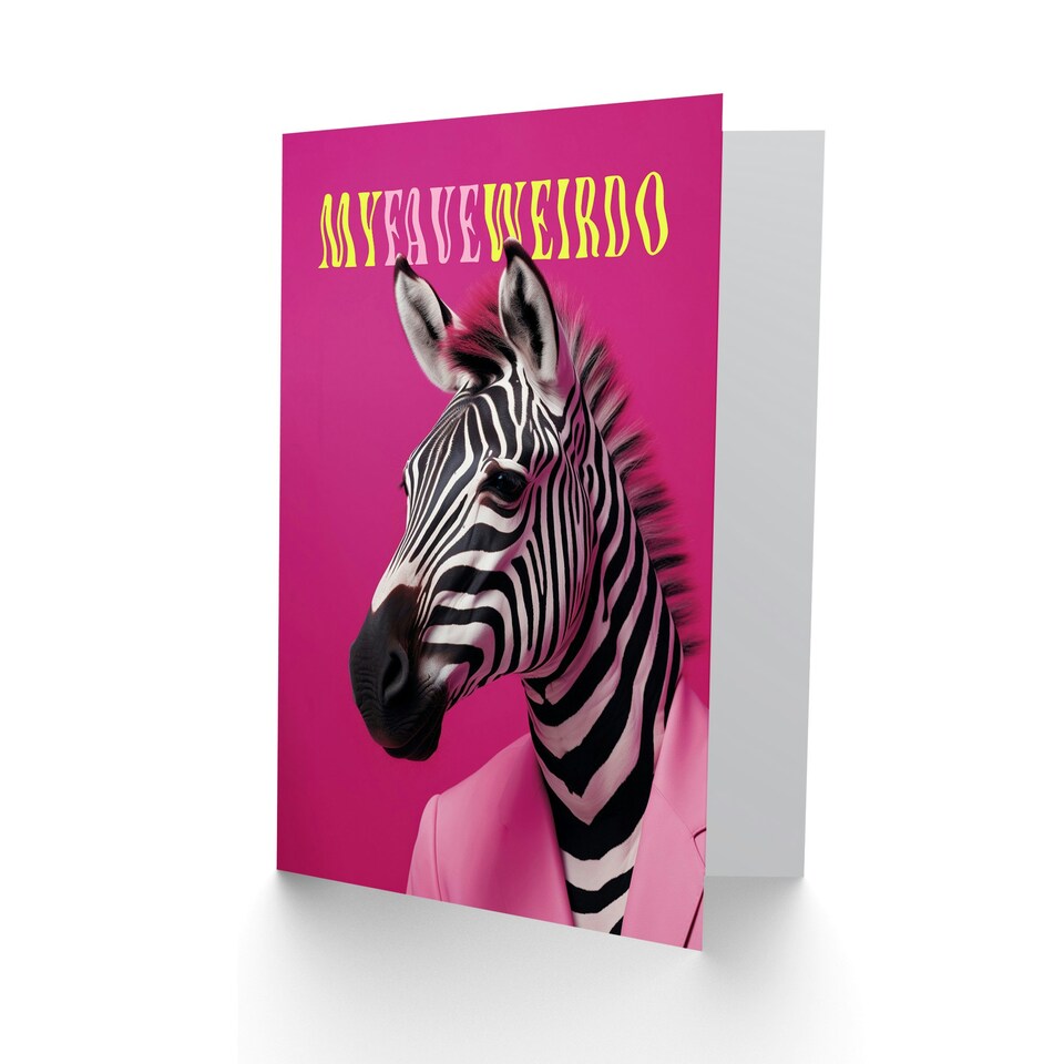 image 1 of Pink Fashion Favourite Weirdo Zebra Her Birthday Card