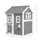 image 7 of Outsunny Wooden Wendy House for Kids with Floor, for Gardens, Patios - Grey