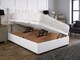 image 1 of Side Lift 6ft Superking White Plush Ottoman Bed With Headboard and Mattress