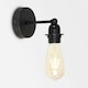 image 1 of ValueLights Cambourne Satin Black Pipework Wall Light - Complete with a 4w LED Filament Amber Tinted Bulb Black