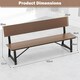 image 2 of COSTWAY 183cm Outdoor Garden Bench 4-Person Patio Bench Brown