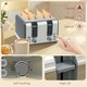 image 8 of HOMCOM 1.7L 3000W Quick Boil Kettle and 4 Slice Toaster Set Crumb Tray Grey