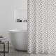 image 1 of Catherine Lansfield Aztec Diamond Shower Curtain | Silver | Silver Grey | One Size