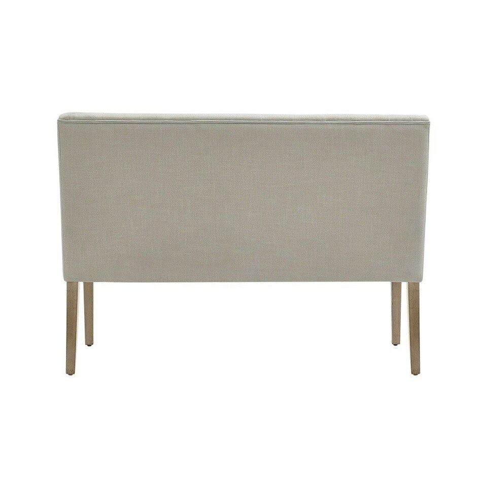 image 1 of Living and Home Beige Upholstered Tufted Dining Bench