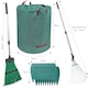 image 2 of 5-in-1 Garden Rake Set Adjustable Handle with 2 Large leaves Grabber Leaf Rake