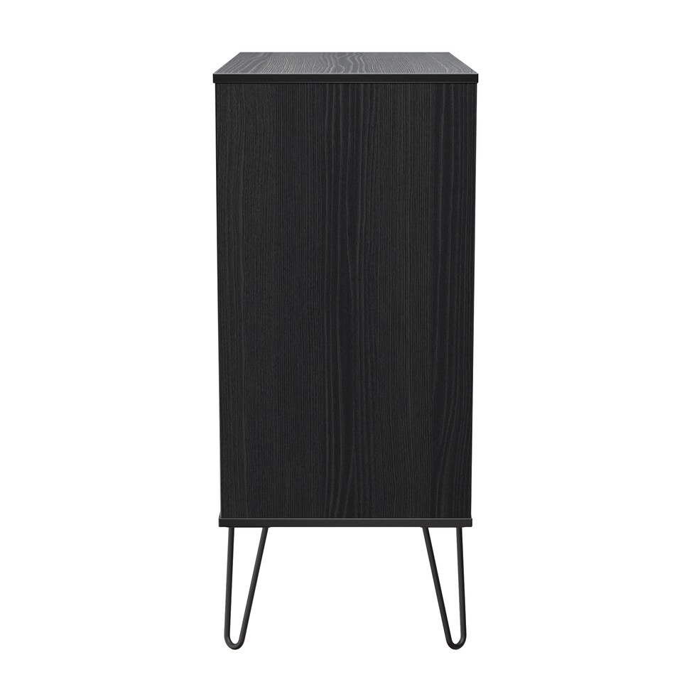 image 1 of Islay 4 Drawer Chest of Drawers in Black Ash (Ready Assembled) | Black | Black Ash