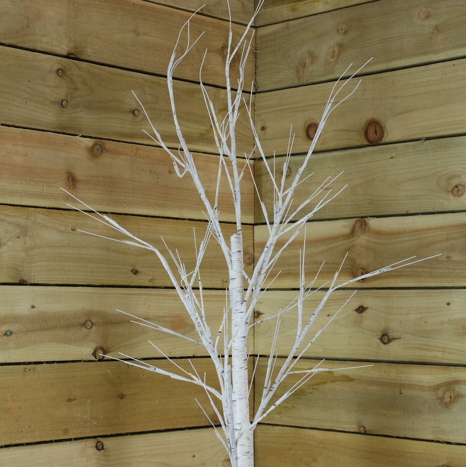 image 1 of 2.4m (8ft) Indoor Outdoor Christmas Lit Birch Tree with 136 Warm White LEDs