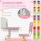 image 10 of ZONEKIZ Kids Desk and Chair Set, Height Adjustable Study Table for 6-12 Years Pink