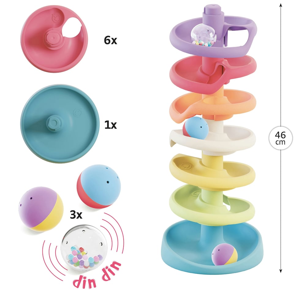 image 1 of Quercetti Play EcoPlus Spiral Tower Evo 10 Pieces