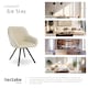 image 7 of Lounge Armchair Living Room Accent Chair 360 Swivel Slim Steel Legs Velvet Fabric | Cream | cream | 1