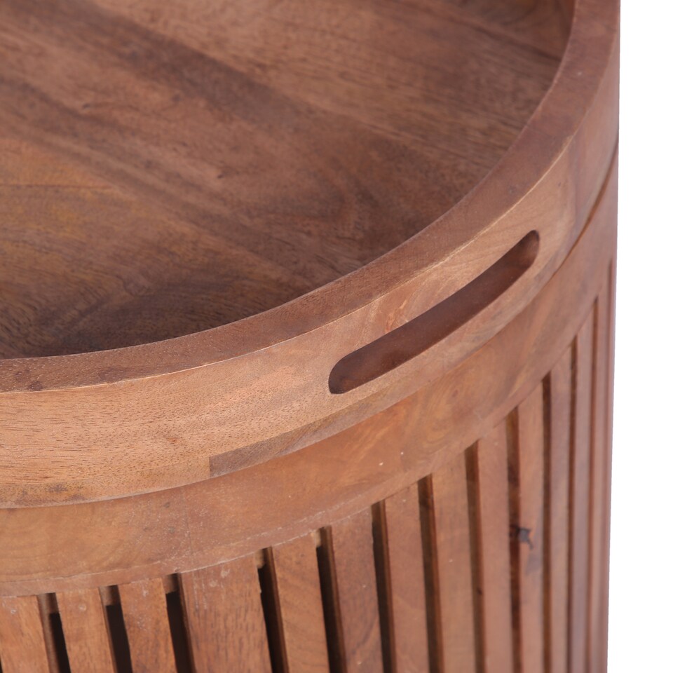 image 1 of Mango Wood Storage Side Table