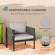 image 5 of Outsunny 4 Piece Garden Sofa Set w/ Tempered Glass Coffee Table Light Grey