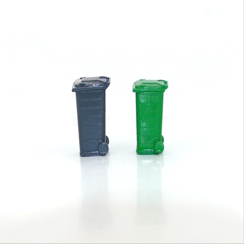 image 1 of GM Structures Model Wheelie Bins 4pcs (Pre-Built)