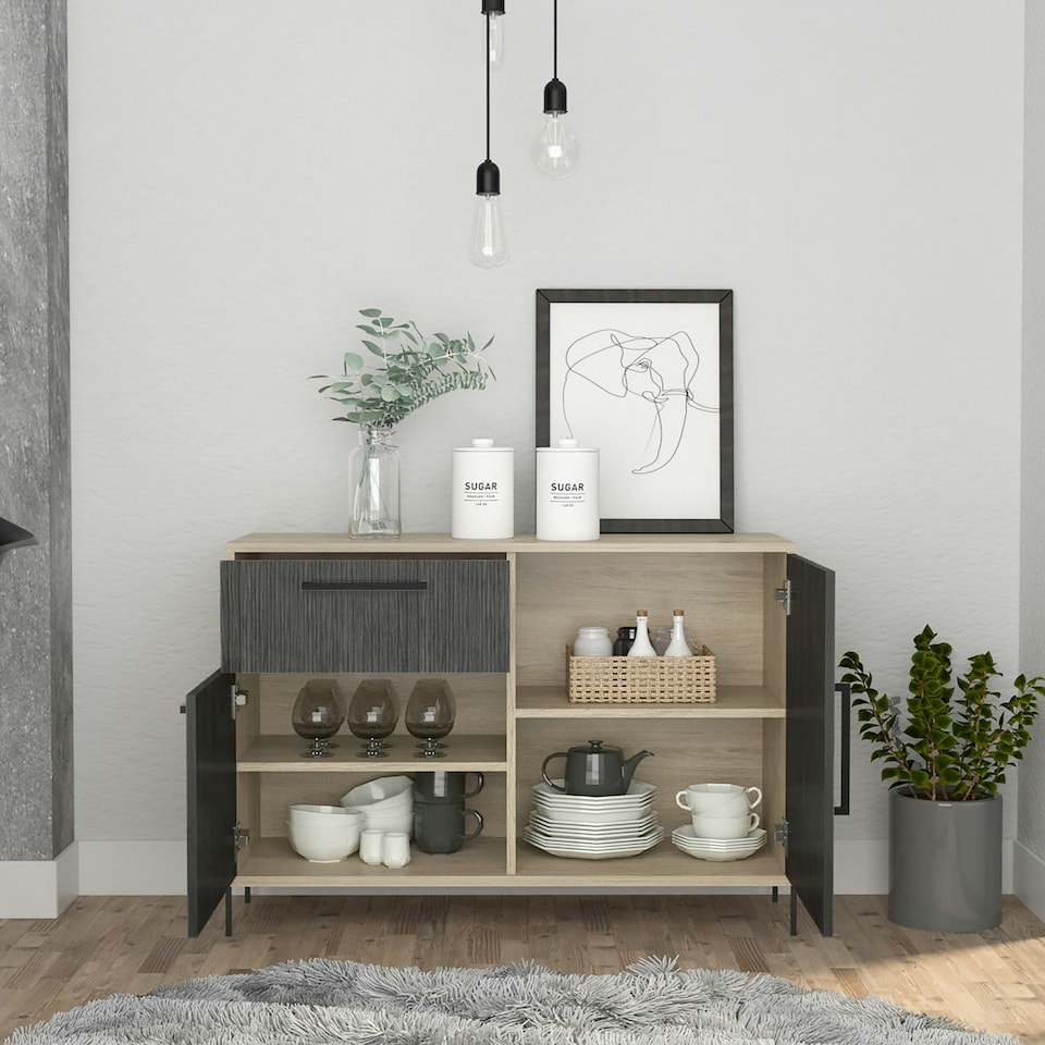 image 1 of Harvard, Small Sideboard With 2 Doors & 1 Drawer Brown