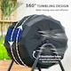 image 4 of (Blue, 160L) Outsunny Outdoor Tumbling Compost Bin with Dual Chamber