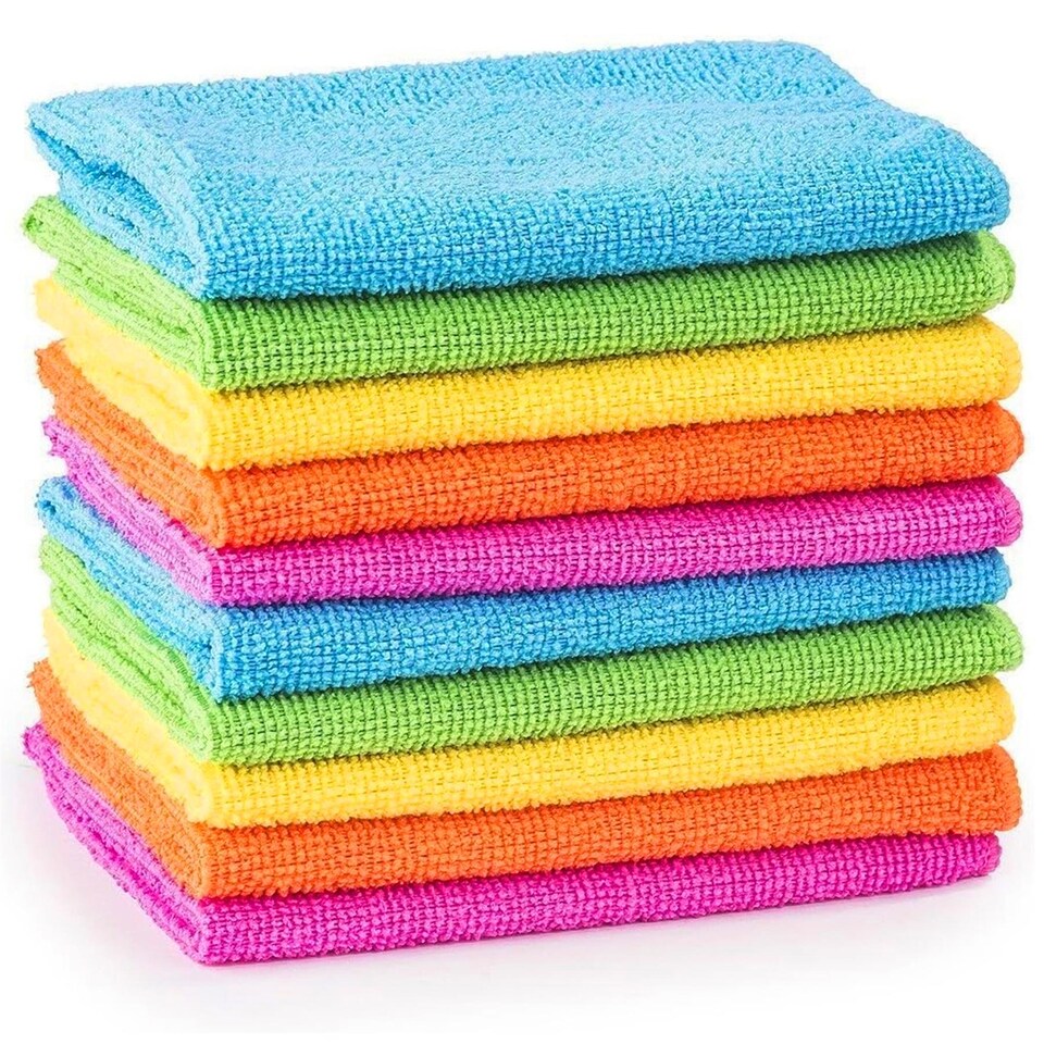 image 1 of MTS Pack of 10 Multipurpose Microfibre Cleaning Cloths 30x30cm