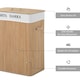 image 4 of HOMCOM 100L Laundry Hamper Large 100L Double Washing Clothes Basket Natural