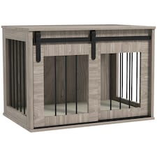 PawHut Dog Crate Furniture with Removable Cushion, for Medium Dogs - Brown