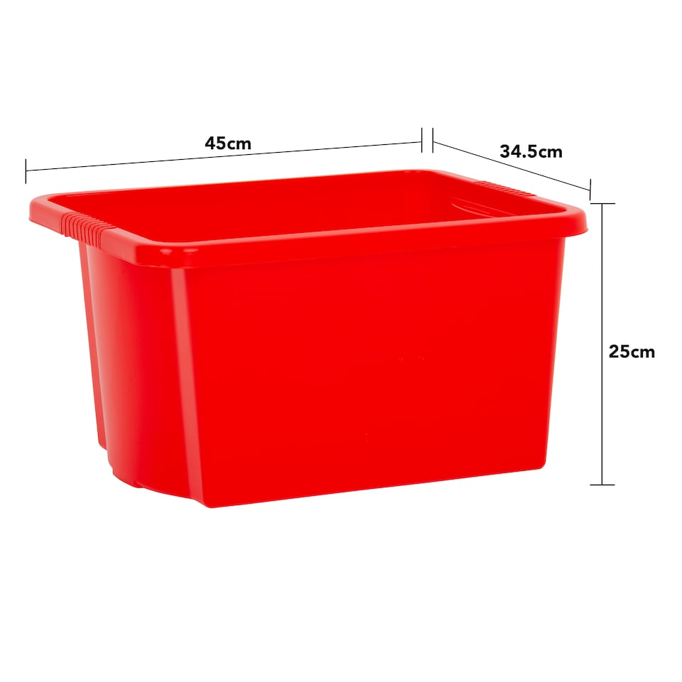 image 1 of Wham Stack & Store 4 x 30L Plastic Storage Boxes | Red | 4