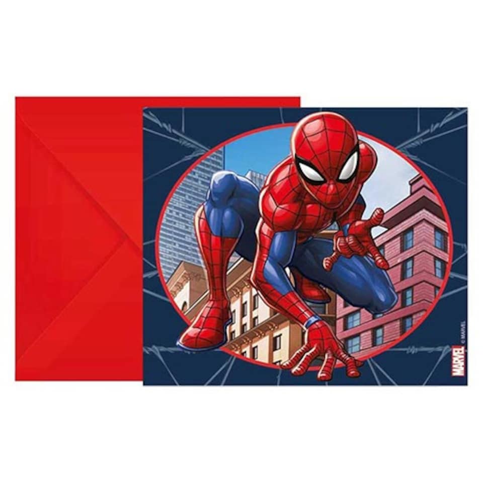 Spiderman Crime Fighter Invitations & Envelopes - Pack of 6