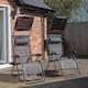 image 1 of Pack of 2 Multi Position Garden Gravity Relaxer Chair Sun Loungers with Sun Canopy in Grey | Grey | Grey