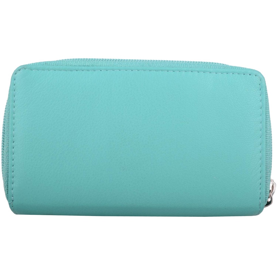 image 1 of London Leathergoods Womens Large Genuine Leather RFID Money / Credit Card Holder / Purse - Turquoise | Green | Turquoise