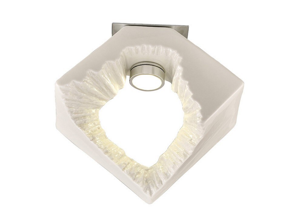 Netlighting Salvio Ceramic Ceiling Square Sculpture 1 x 3W LED Chrome White