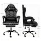 image 3 of Levede Office Desk Chair PU Gaming Recliner Adjustable Height Swivel | Black | Black | One Size