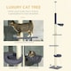 image 3 of PawHut 5 Tier Cat Climbing Tower, 240-270cm Height Adjustable, Dark Grey