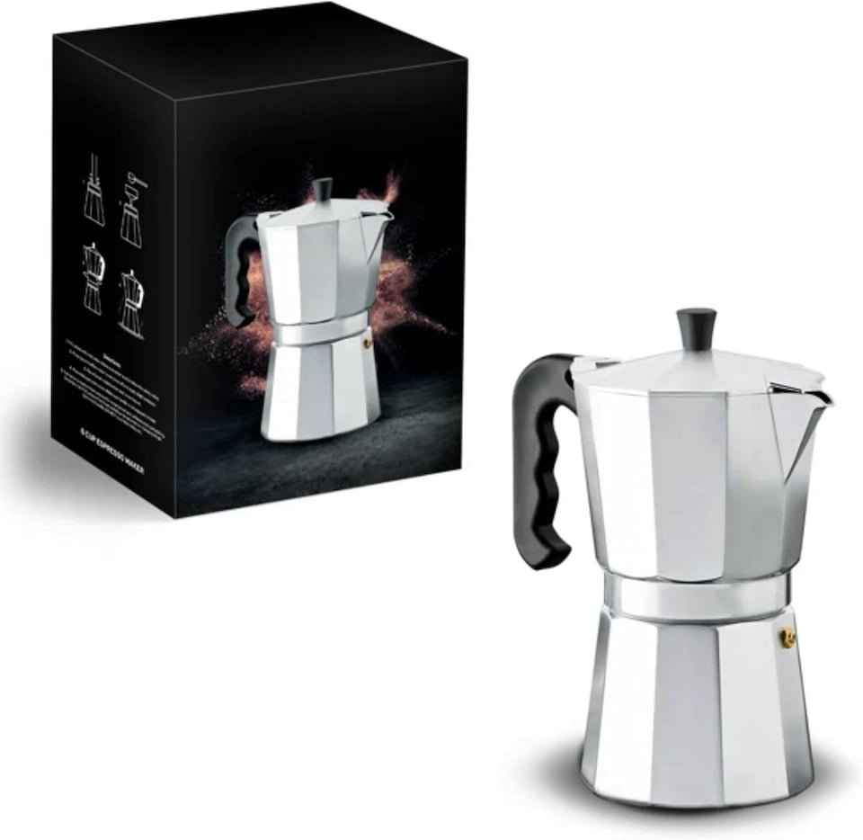 image 1 of Straame 9 Cup Stovetop Coffee Maker, Authentic Expresso Maker