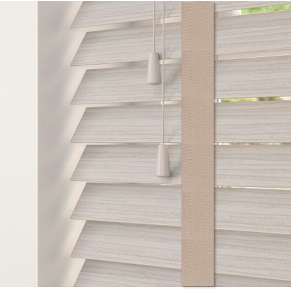 image 1 of 130cm Silver Birch Faux Wood Venetian Blinds with Tapes (120cm Drop) | Grey | Grey