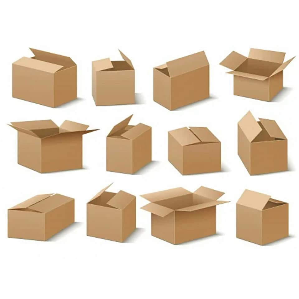 image 1 of 100 x Single Wall 18 x 12 x 3" (457x305x76mm) Strong Cardboard Shipping Boxes For House Moving & Storage Brown