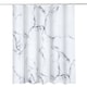 image 1 of Grey & White Marble Polyester Shower Curtain with 12 Hooks - 180x180cm