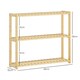 image 5 of HOMCOM 3-Tier Bamboo Bathroom Storage Shelf, Wall-Mounted or Stand, Display Stand Shelving Unit with Adjustable Rack for Kitchen Bathroom Living Room, Natural