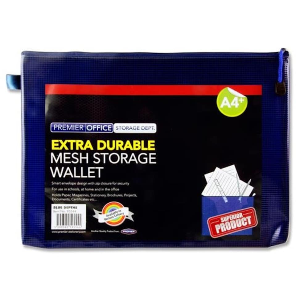 image 1 of A4+ Extra Durable Admiral Blue Mesh Wallet by Premto