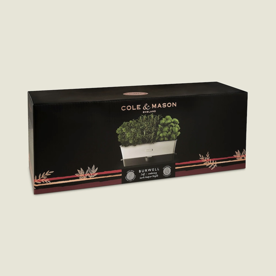 image 1 of Cole & Mason Burwell Self-Watering Potted Herb Saver Triple Clear