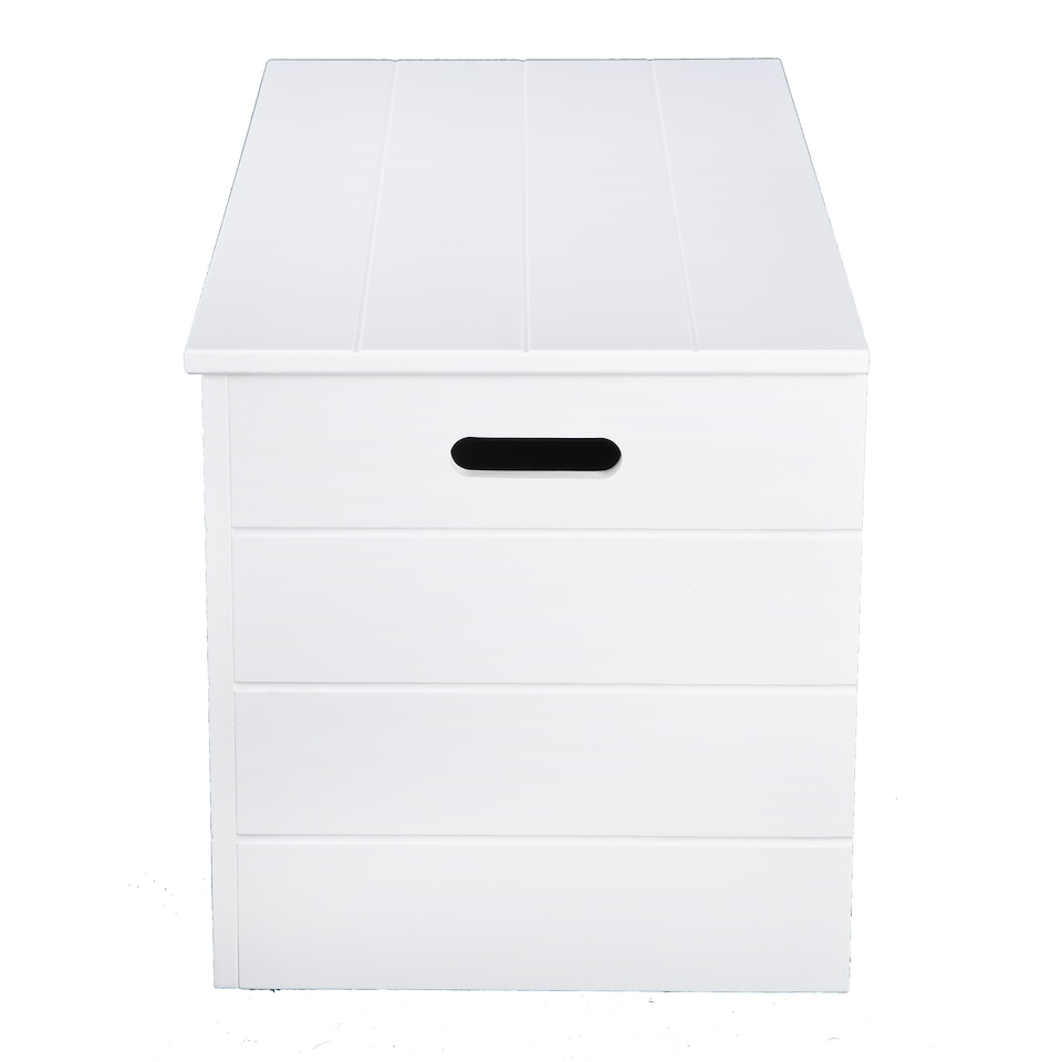 image 1 of Seaton White Wooden Storage Chest, Blanket Box, Trunk, Ottoman, Toy Box