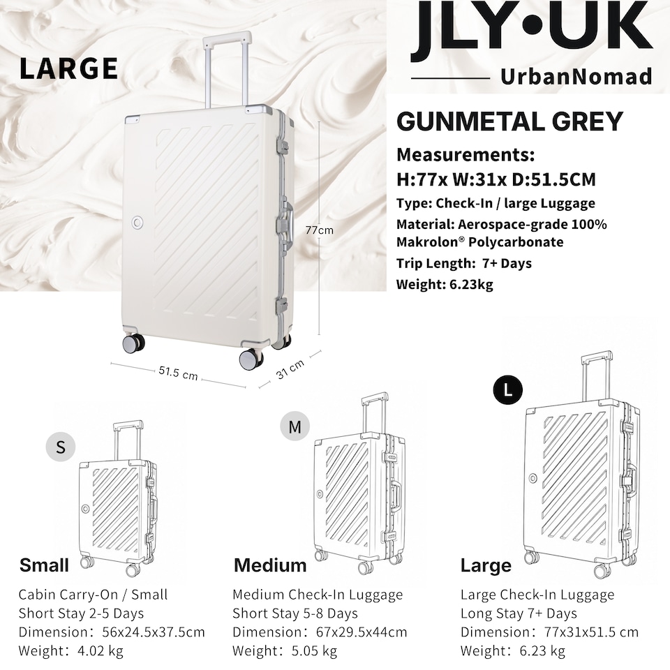 image 1 of Zipperless Polycarbonate Suitcase, Hard Shell, TSA Lock, 4 Wheels