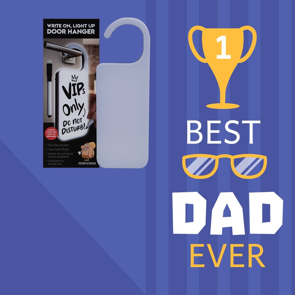 image 1 of vfm-estore Man Cave Door Sign - Best Dad Ever, White