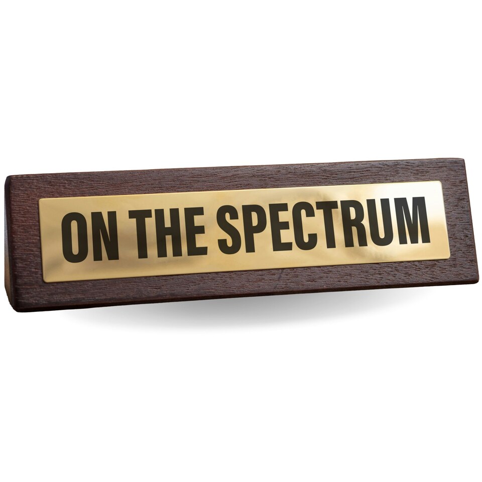 image 1 of Wooden Desk Sign - On the Spectrum