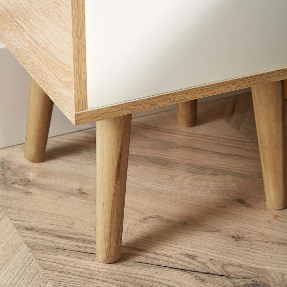 image 1 of Bedside Table Nightstand Compact Design 2 Drawers