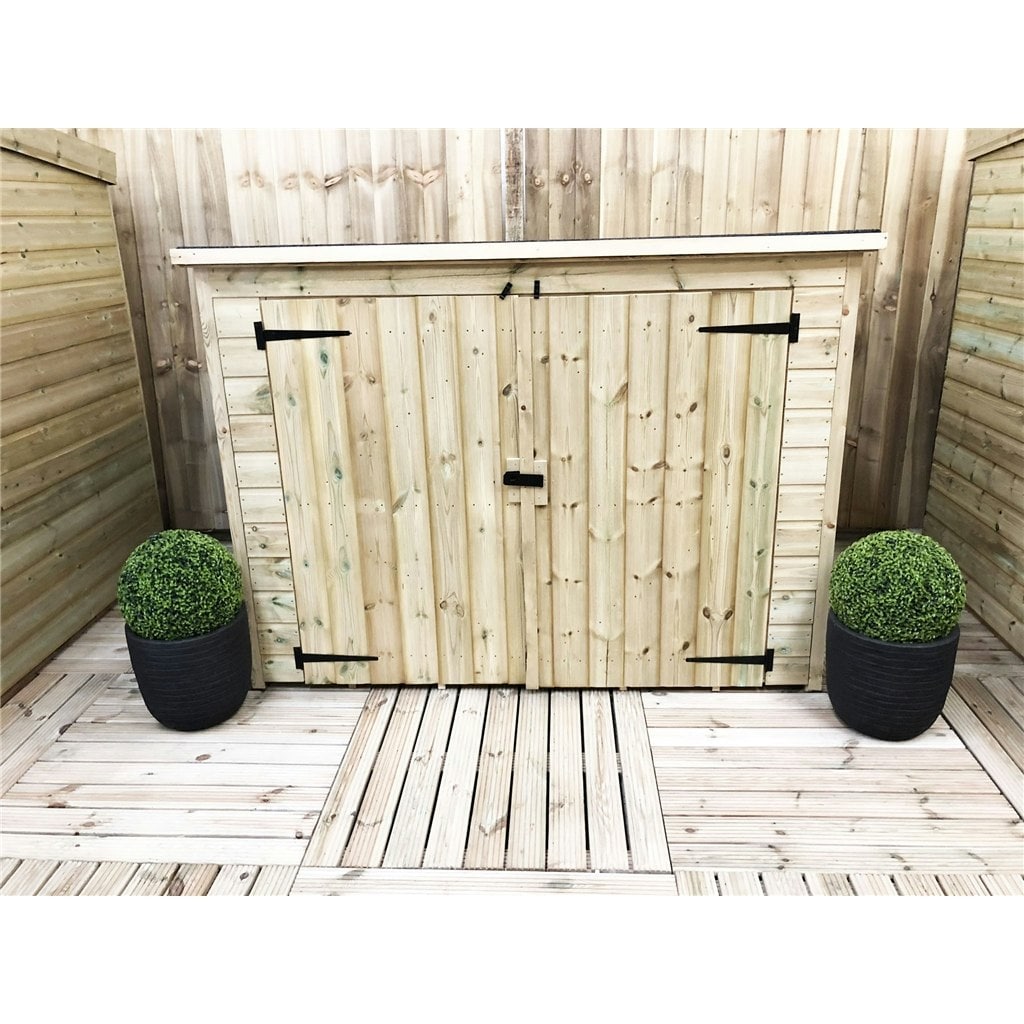 7 x 5 Pressure Treated Tongue And Groove Bike Store With Double Doors (7' x 5' / 7ft x 5ft) (7x5)