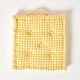 image 3 of Homescapes Cotton Gingham Check Yellow Floor Cushion - 40 x 40 cm | Yellow | 40 x 40 cm
