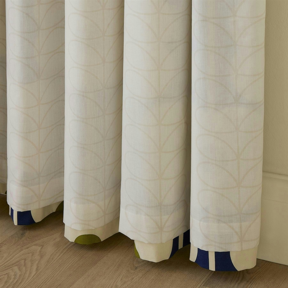 image 1 of Orla Kiely Abacus Flower Eyelet Curtains Navy Blue | 66X90"