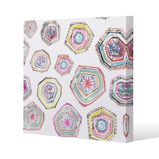 Hand painted multicolor watercolor  geometrical pattern (Canvas Print) / 46 x 46 x 4cm | Multi